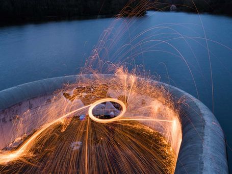 Lightpainting Wendebachstausee Göttingen März 2020